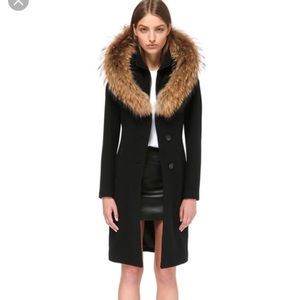 Mackage
Women's Wool Coat with Fur Trimmed Hood
